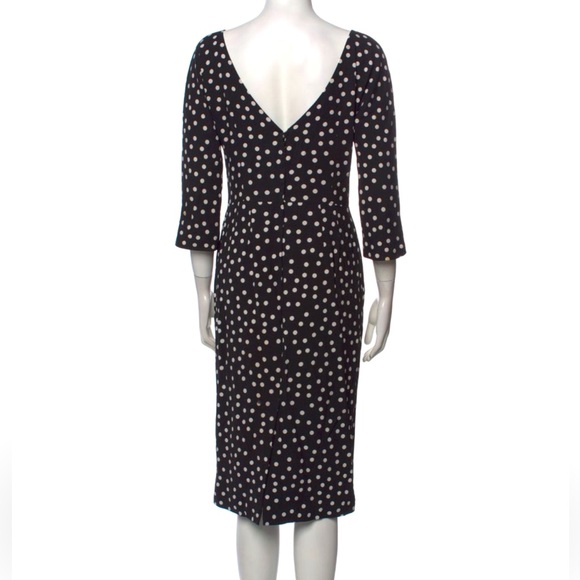 Dolce & Gabbana Dresses & Skirts - Dolce & Gabbana Black Polka Dot Long Sleeve Midi Dress